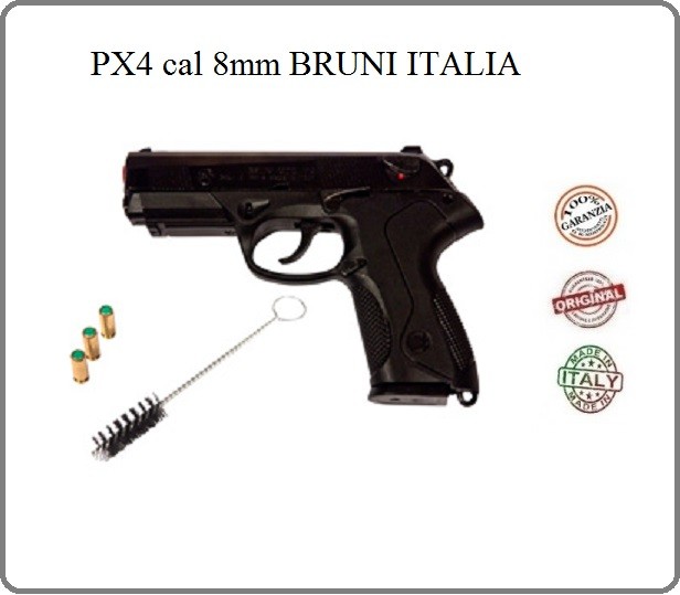 BRUNI PISTOLA A SALVE SCACCIACANI MODELLO P4 FULL METAL CALIBRO 8 mm Codice  2600