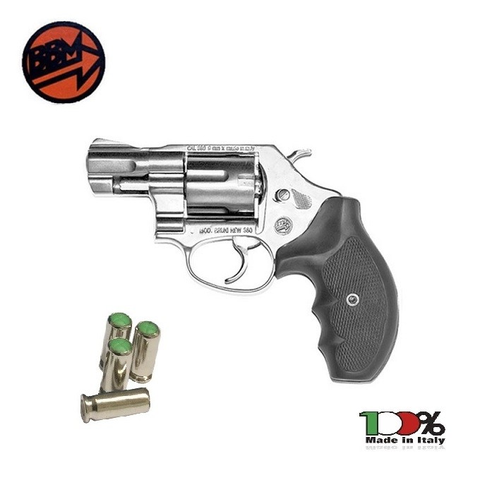 Pistola a Salve Revolver Olimpic 2 Calibro 380 Silver Bruni Art