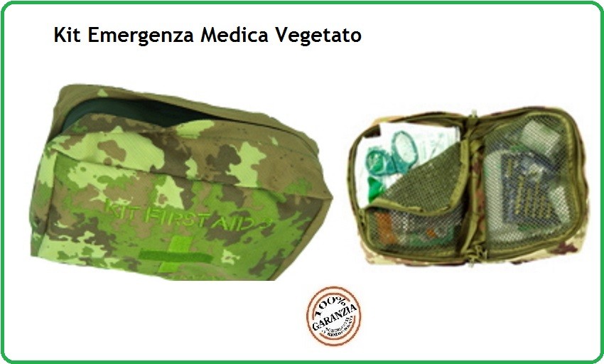 Kit Medico di Primo Soccorso Kit First Aid 3 Vegetato Esercito Marina  Aeronautica Emergenza Art.01403