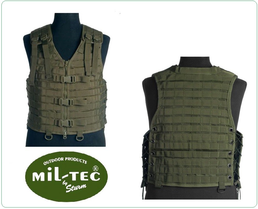 Gilè Tattico Sistema M.O.L.L.E OD Verde Militare Venatoria Guarda