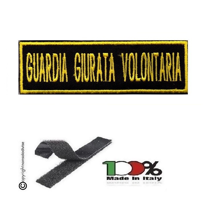 Patch Toppa Ricamata con Velcro GGV Guardia Giurata Volontaria cm