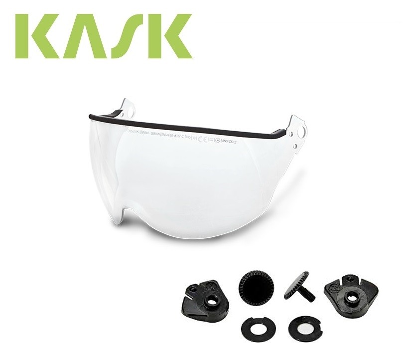 Visiera di Protezione Trasparente, Compatibile con la Gamma Casco Kask  Plasma AQ e Hi-Viz. Art.PLASMA-V2-VISOR CARATTERISTICHE: La visiera Kask  assicura protezione agli occhi e si integra perfettamente nel casco Plasma  e Hi-Viz.
