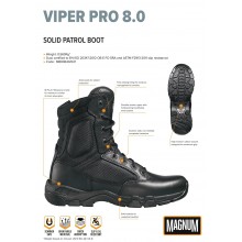 Magnum Viper Pro 8.0 Leather Waterproof Outdoor Stivali SOLID PATROL BOOT Guardie Giurate polizia GPG IPS Vigilanza Art. M800640