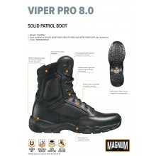 Magnum Viper Pro 8.0 Leather Waterproof Outdoor Stivali SOLID PATROL BOOT Guardie Giurate polizia GPG IPS Vigilanza OPERLAND Art. M800640