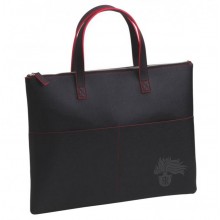 Borsa Bond Similpelle Nero con Cuciture Rosse con Logo Carabinieri Idea Regalo Art. 10928