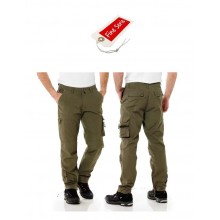 Pantaloni Cargo Elicotterista Militari BDU Stone Washed Trousers Fostex Verde ODFINE SEIE  Art. 111221-FS