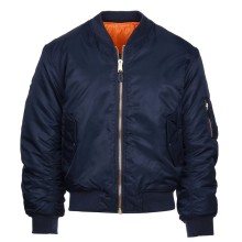 Giubbino Pilota Bomber Aeronautica Militare Mod. MA1  Pilota Blu Interno Arancione Fostex Art. 1214011 