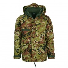 Giacca Giubbino Parka Vegetato con Pile Interno Cappuccio Fisso Militare Vigilanza Tempo Libero Caccia Pesca Art. 129866 