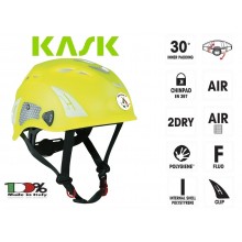 Casco Protezione Giallo PLASMA HI VIZ KASK ITALIA Soccorso Emergenza Alpinismo Sci Art. WHE00009-G