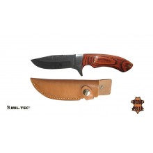 Coltello Lama Fissa con Fodero Pelle Caccia Pesca Knife With Fixed rip Blade Mil-Tec Art. 15385000