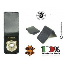 Patella pelle + Fregio per portafogli 1WE Polizia Amministrativa Vega Holster Italia VENDITA RISERVATA  Art. 1WH108