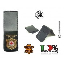 Patella pelle + Fregio per portafogli 1WE Croce Rossa Italiana New Vega Holster  Art. 1WH117