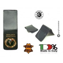 Patella pelle + Fregio per portafogli 1WE Vigilanza Venatoria Vega Holster Italia Art. 1WH85