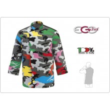 Giacca Cuoco Chef Black Confort Camouflage Air  Ego Chef Ravazzolo Art.2029149A