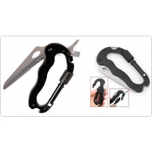 Moschettone multiuso 5 in 1 coltello Multifunctional Camping Knife Hanging Moschettone Carabiner 5 in 1 Art. 259130