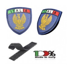 Patch Toppa Scudetto con Velcro PVC 3D  ITALIA + LOGO Polizia di Stato PS New Art. PVC-8
