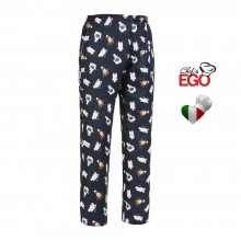 Pantalone Pantaloni Pants Hose Coulisse Cuoco Chef Professionale Ego Chef Italia Puppies Cuccioli  Art. 3502137A