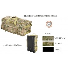 Borsone Trasporto Trolley 120 litri Commando Bag Viaggio Militare Aeronautica Esercito Muliicam A-TACS Nero Art.359900