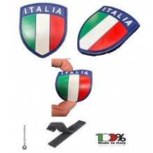 Scudetto Patch Toppa Gommata con Velcro 3D PVC Italia Per Tuta OP Polizia Carabinieri Guardie Giurate GPG Bordo Blu Art. PVC-18