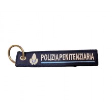 Portachiavi a Nastro Ricamato Ambo le Parti Polizia penitenziaria Prodotto Italiano Ufficiale Art. RAZA-X