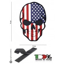 Toppa Patch 3D con Velcro Teschi con Bandiera Americana cm 9x5 INC101 16043 Art.444130-5019