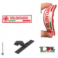 Toppa Patch Lineare Gommata 3D PVC Croce Rossa Italiana VOLONTARIO per Tuta Soccorritore NEW Art. PVC-33 Toppa Patch Lineare Gommata 3D PVC Croce Rossa Italiana VOLONTARIO per Tuta Soccorritore NEW Art. PVC-33