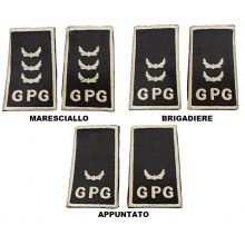 Tubolari Ricamati Bordo Argento Fondo Nero  GPG - GPGIPS - Appuntato Brigadiere Maresciallo Art. CSM-GLOBAL