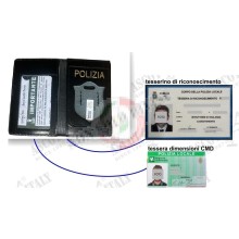 Portafoglio Portadocumenti Pelle Doppia Tasca Nuovo Senza Placca con Scritta POLIZIA Ascot  Art. 600V-TC-PS