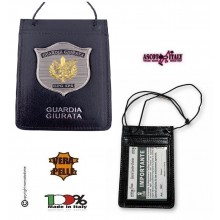 Porta Placca Portaplacca da Collo per Guardia Giurata Operativi Placca Nuova 2023 GPG-IPS Ascot Italia Art. 602-47