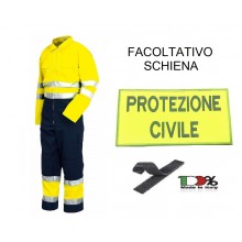 Tuta Bicolore Alta Visibilità Giallo + Blu Protezione Civile Nazionale Volontaria Certificata  Starter Art.8570 IS AV