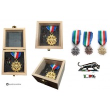 Medaglia Scatola Regalo in Legno con Pins Medaglia Anzianità di Servizio Polizia di Stato Bronzo Oro Argento Art. SCATOLA-R-PS