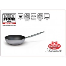 Padella Wok  Alta con Manico a Mantecare Linea Professionale per Cuochi Chef Ballarini 1889 Italia Art.2006