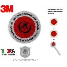 Adesivo di Ricambio 3M Per Paletta Rosso Guardie Particolari Giurate Incaricato di Pubblico Servizio GPG IPS 1931 PANTERA Art.AD-PANTERA