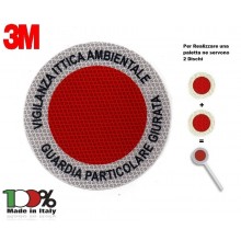 Adesivo di Ricambio 3M Per Paletta Rosso VIGILANZA AMBIENTALE GUARDIA PARTICOLARE GIURATA Art. AD-VAGPG