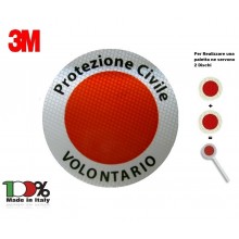Adesivo 3M Per Paletta Rosso Protezione Civile Volontari Senza Logo Art. R00127