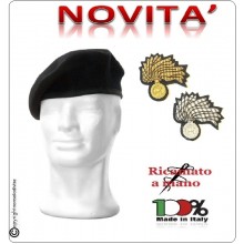 Basco Spagnolo Nero con Fregio Carabinieri CC Ricamato a Mano Riforma Nuovi Gradi FAV Italia Art.CC-BASCO-NEW