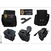 Borsetto Tasca Multiuso per Cinturone Cordura MHF Nero Blak Ricamo Soccorso Alpino Art.30745A-SA