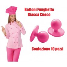 Bottone Bottoni Funghetto per Giacca Cuoco Chef Confezione 10 Pezzi Berretto Cuoco Ego Chef Isacco Art .113086