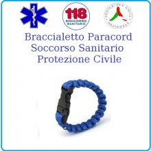 Bracciale Paracord Blu Royal Emergenza 118 Soccorso Protezione Civile Art.16370103