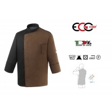 Giacca Cuoco Chef Possibilità di Personalizzazione con Nome Brown Fang Ego Chef Italia Air Art.2045009C