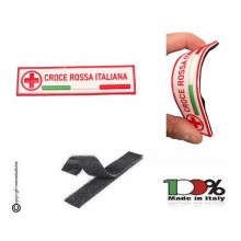 Toppa Patch Lineare Gommata 3D PVC Croce Rossa Italiana per Tuta  NEW Art. PVC-31