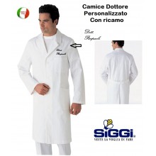 Camice Professionale Dottore Siggi Bianco Personalizzabile STELVIO Art.16CA022