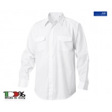 Camicia Bianca Manica Lunga per Gradi Modello Militare Con Spalline FAV Italia  Carabinieri Polizia Vigilanza GPG IPS Art.CAM-B-ML