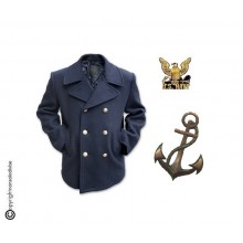 Giacca Giaccone Cappotto Marina Marinaio Vintage Navy Pea Coat Marine Army Blu Bottoni Oro  Art. 10578000