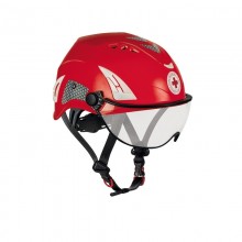 Casco Protezione Colore Rosso CRI Croce Rossa Italiana con Visiere e Logo KASK ITALIA Art. WHE00007-204