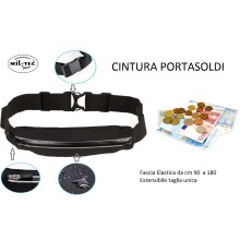 Cintura Porta Soldi Portasoldi Money Belt Lycra® Denaro Cintura Colore Nero MILTEC Art.15860202