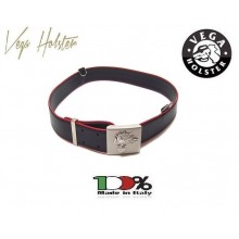 Cinturone Estivo Vera Pelle Nero Bordi Rossi Fibbia con Logo Carabinieri VENDITA RISERVATA Vega Holster Art. 1CC01 