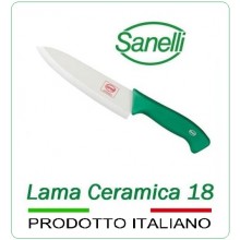 Coltello Ceramica 18 Lunghezza Lama cm.18 Verdura Carne Professionale Sanelli Art.311518