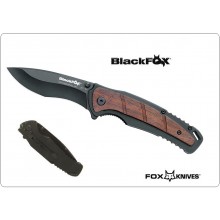 Black Fox Coltello Serramanico Chiudibile con Manico in Alluminio e Sandalo Nero BF 69 BF69 Art.BF-69