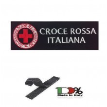 Patch Toppa Ricamata Con Velcro cm 5,00x15,00 Croce Rossa Italiana Art.15-5-CRI